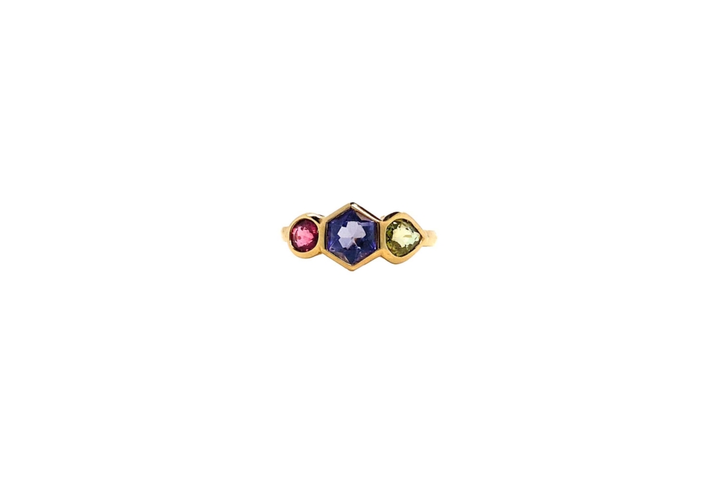 Bague Strate Iolite Tourmaline