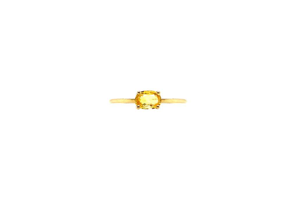 Bague Monolithe Saphir Jaune Horizontal